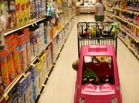 Kori Livingston kid in grocery cart