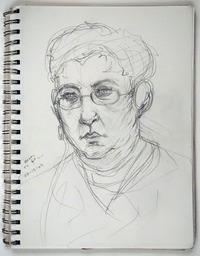 Sarah Green Man-on-Train-Sketchbook-Drawing
